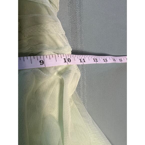 Vintage Masquerade Lime Green Neon Handkerchief Hem Dress - Picture 9 of 10